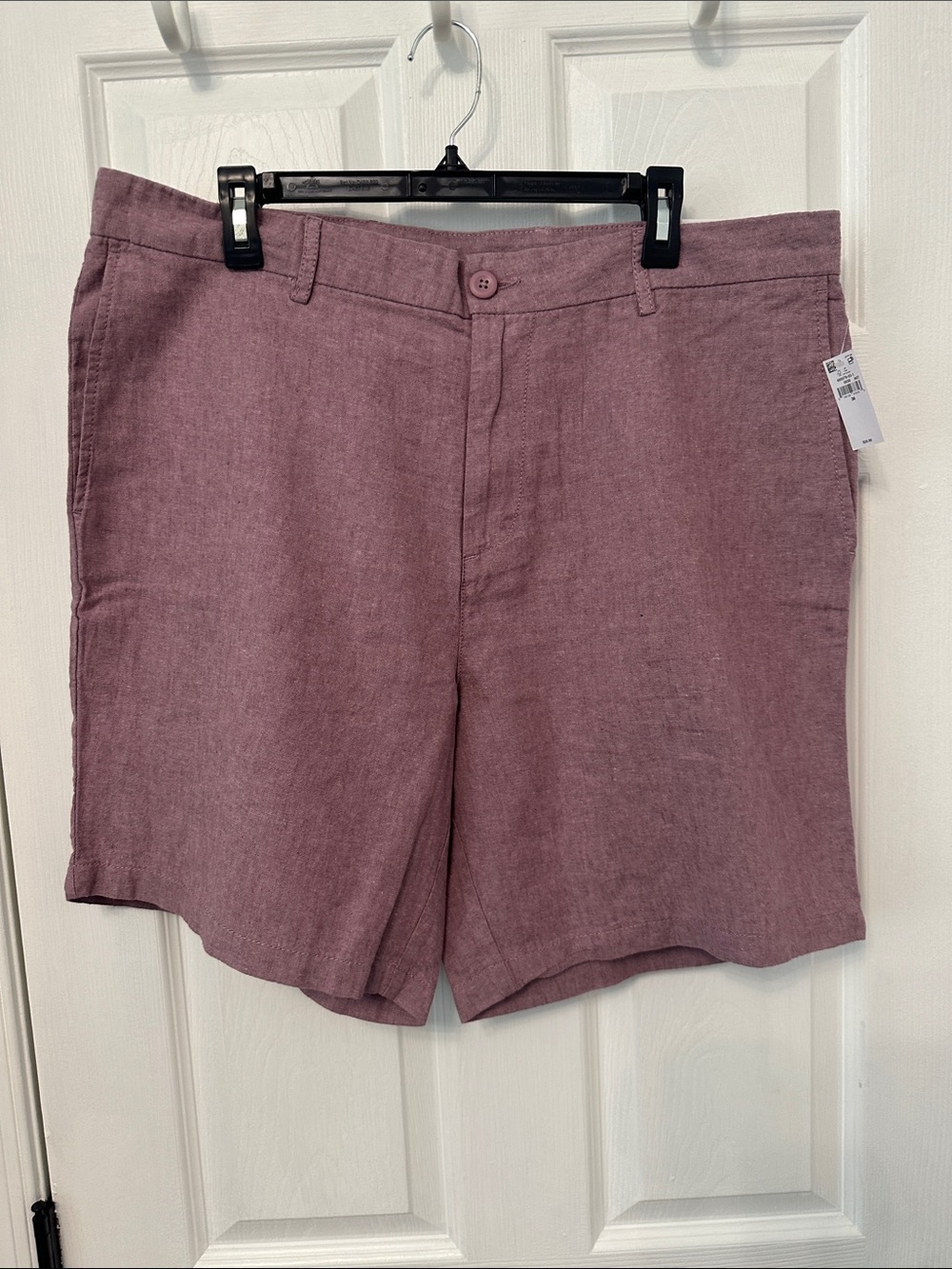 Old Navy Men's Mauve Flat-Front Linen-Blend Shorts